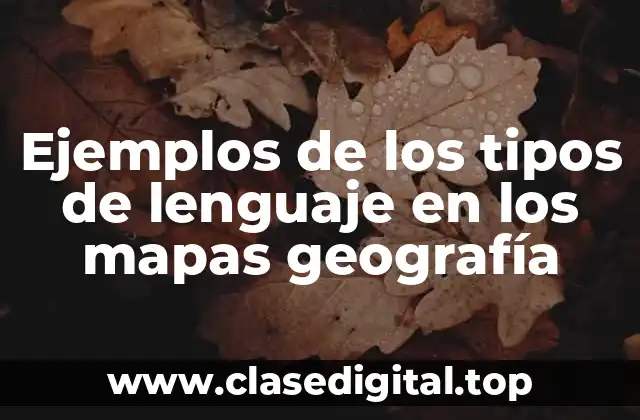 Ejemplos de los tipos de lenguaje en los mapas geografía