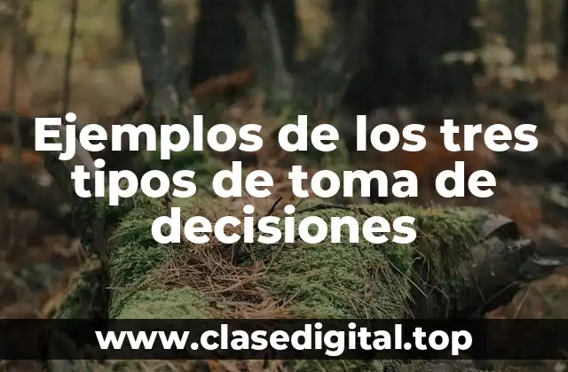 Ejemplos de los tres tipos de toma de decisiones