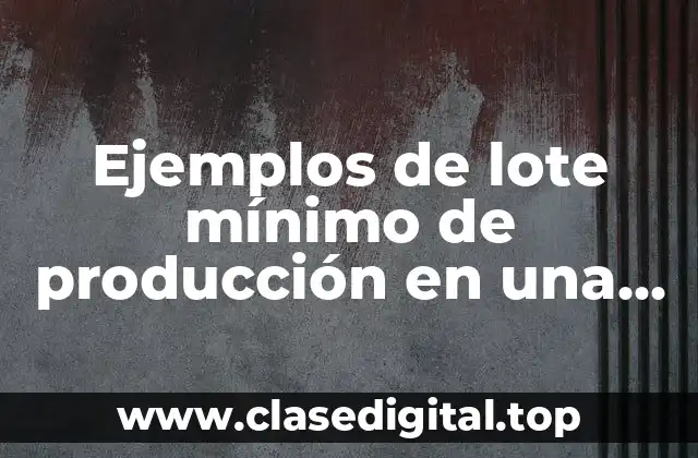 Ejemplos de lote mínimo de producción en una empresa