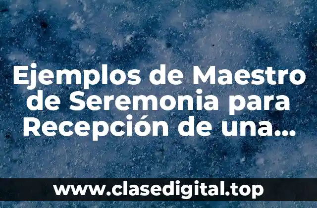 Ejemplos de Maestro de Seremonia para Recepción de una Bodas