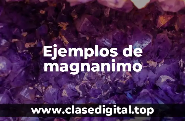 Ejemplos de magnanimo