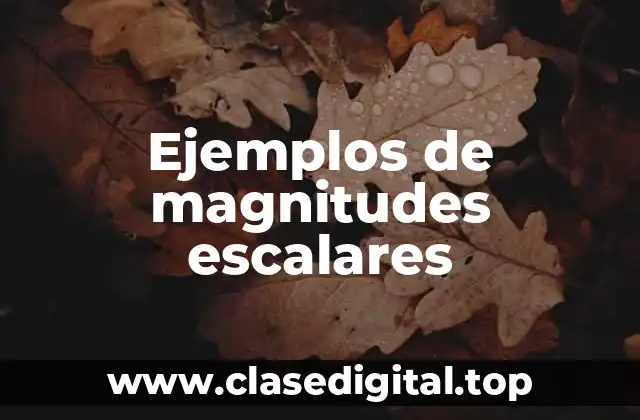 Ejemplos de magnitudes escalares