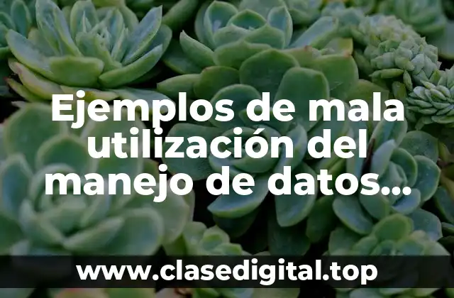 Ejemplos de mala utilización del manejo de datos personales