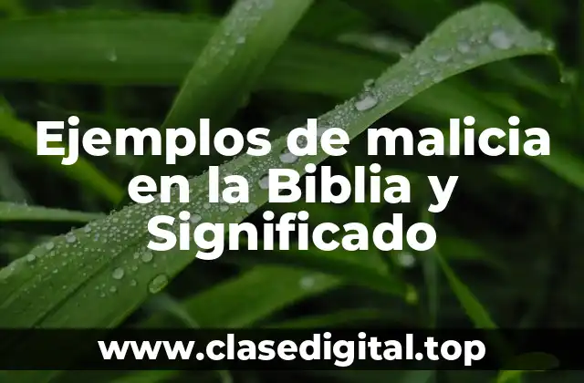 Ejemplos de malicia en la Biblia y Significado
