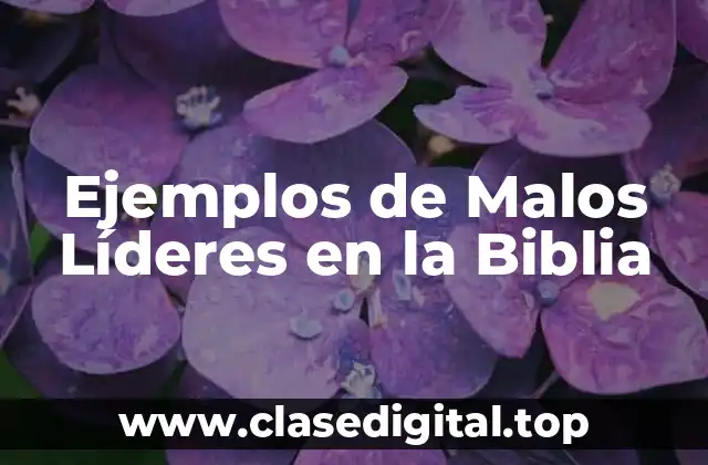 Ejemplos de Malos Líderes en la Biblia