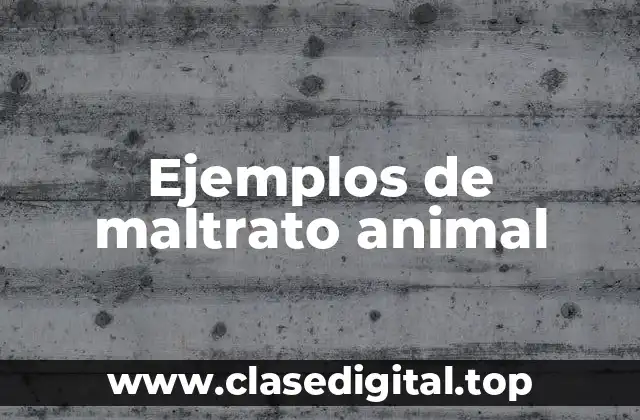 Ejemplos de maltrato animal