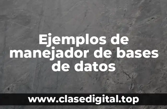 Ejemplos de manejador de bases de datos