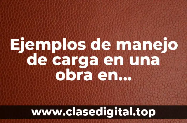 Ejemplos de manejo de carga en una obra en construcción