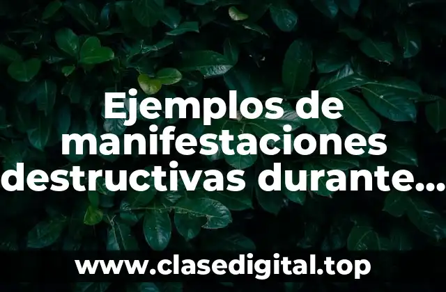 Ejemplos de manifestaciones destructivas durante la juventud