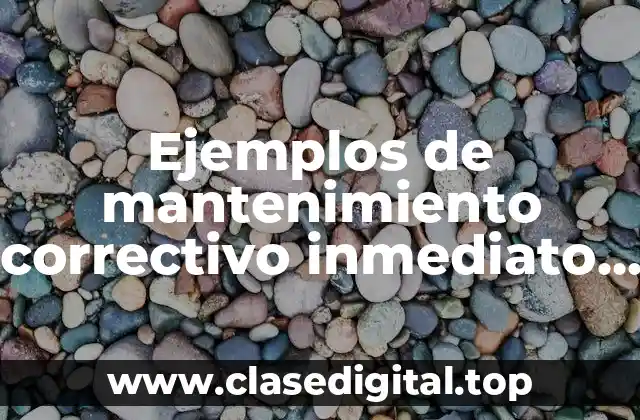 Ejemplos de mantenimiento correctivo inmediato y Significado