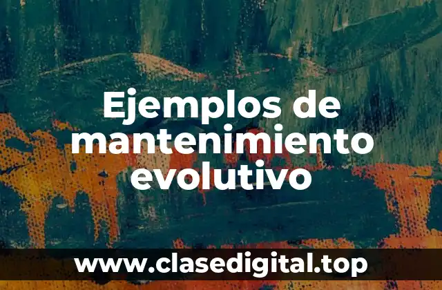 Ejemplos de mantenimiento evolutivo