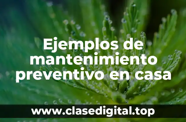 Ejemplos de mantenimiento preventivo en casa