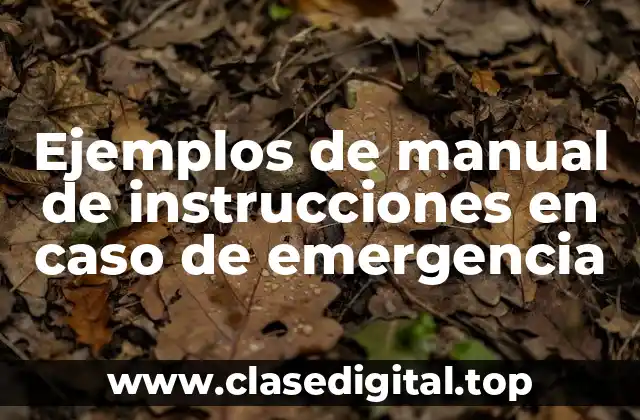 Ejemplos de manual de instrucciones en caso de emergencia