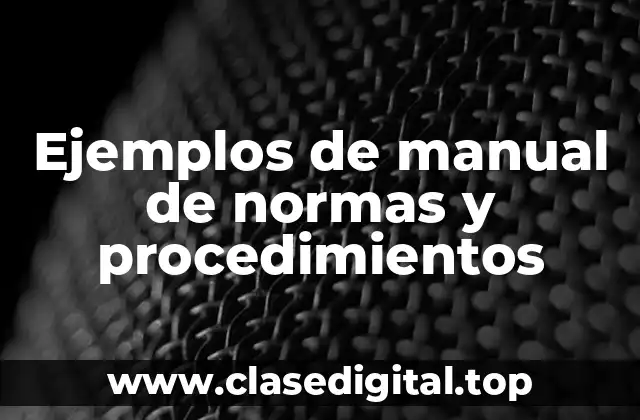 Ejemplos de manual de normas y procedimientos