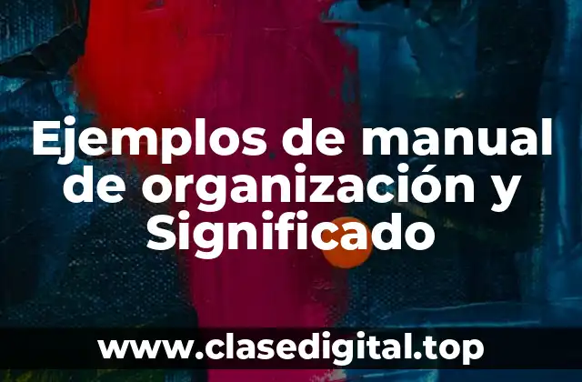 Ejemplos de manual de organización y Significado