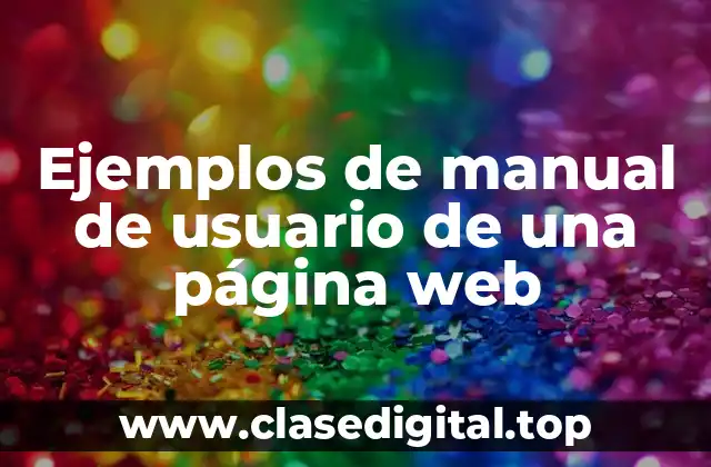 Ejemplos de manual de usuario de una página web
