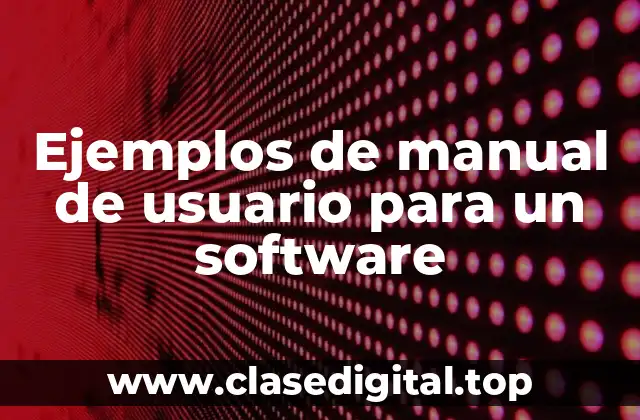 Ejemplos de manual de usuario para un software