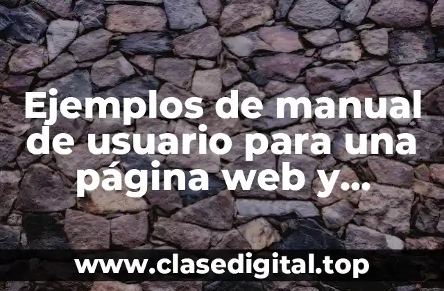Ejemplos de manual de usuario para una página web y Significado