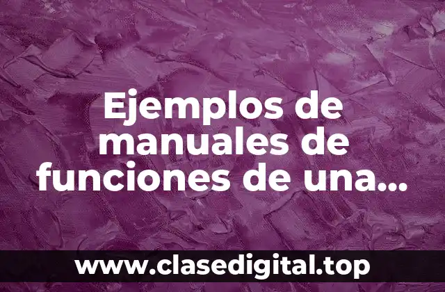 Ejemplos de manuales de funciones de una empresa