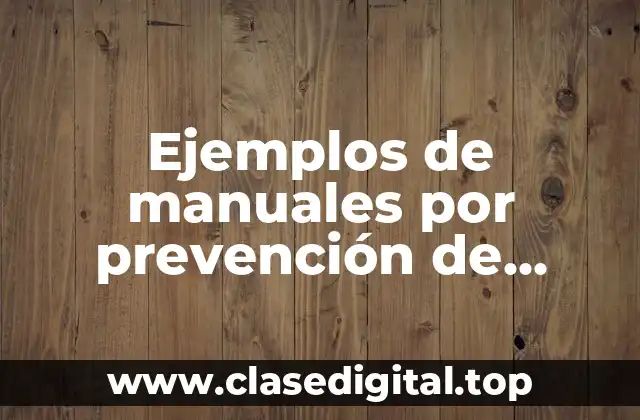 Ejemplos de manuales por prevención de lavado de dinero