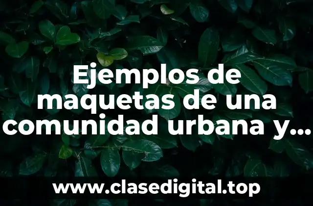 Ejemplos de maquetas de una comunidad urbana y una rural y Significado
