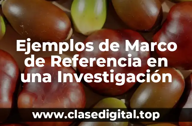 Ejemplos de Marco de Referencia en una Investigación