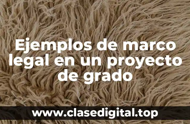 Ejemplos de marco legal en un proyecto de grado