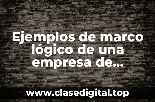Ejemplos de marco lógico de una empresa de paqueteria