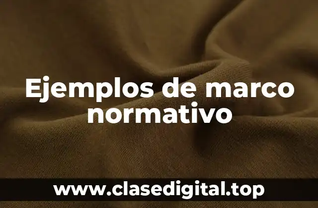 Ejemplos de marco normativo