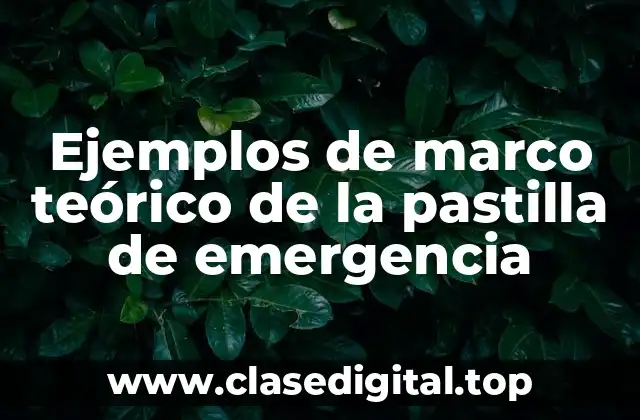 Ejemplos de marco teórico de la pastilla de emergencia