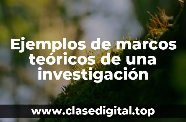 Ejemplos de marcos teóricos de una investigación