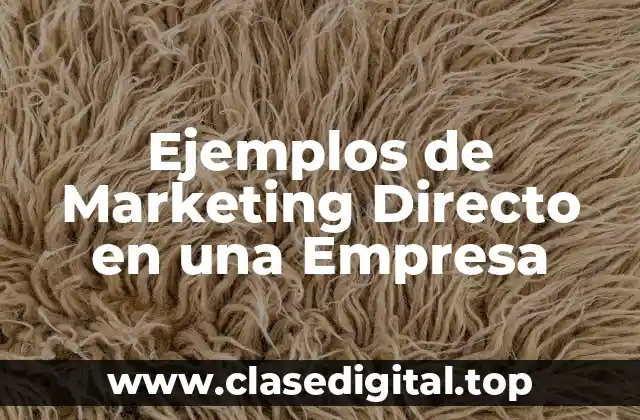 Ejemplos de Marketing Directo en una Empresa