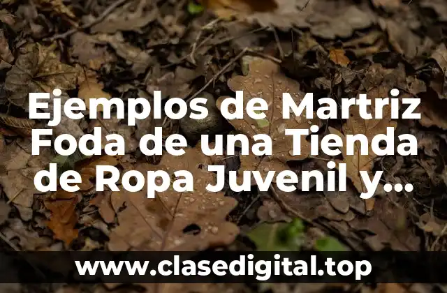 Ejemplos de Martriz Foda de una Tienda de Ropa Juvenil y Significado