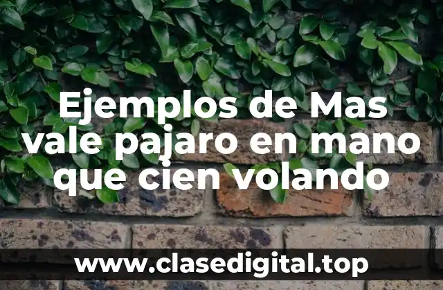 Ejemplos de Mas vale pajaro en mano que cien volando