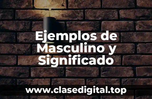 Ejemplos de Masculino