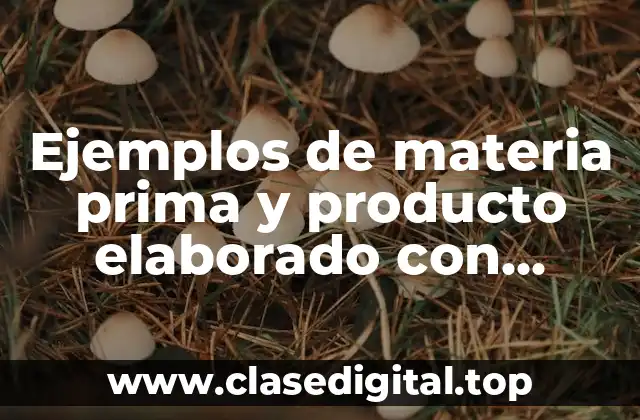 Ejemplos de materia prima y producto elaborado con dibujos