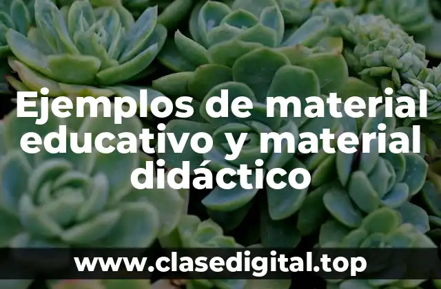 Ejemplos de material educativo y material didáctico