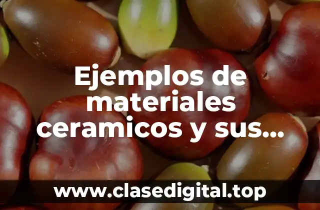 Ejemplos de materiales ceramicos y sus aplicaciones