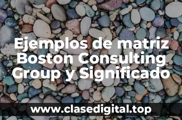 Ejemplos de matriz Boston Consulting Group