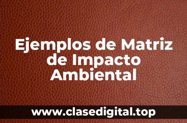 Ejemplos de Matriz de Impacto Ambiental
