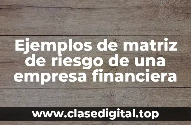 Ejemplos de matriz de riesgo de una empresa financiera