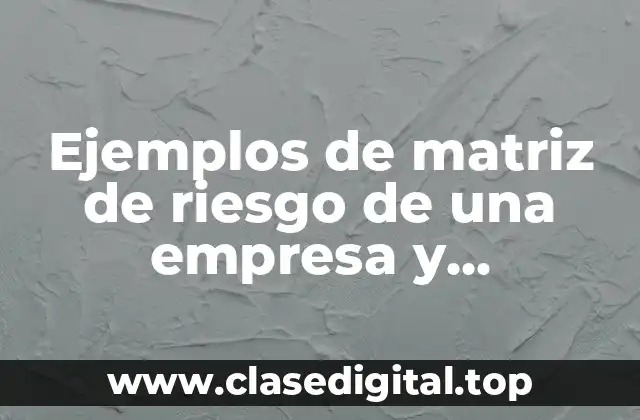 Ejemplos de matriz de riesgo de una empresa y Significado