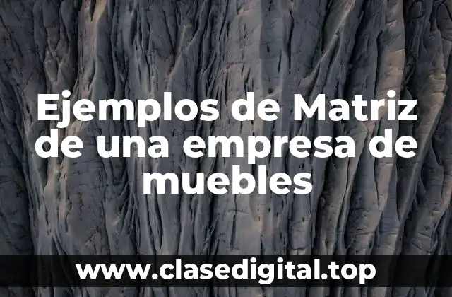 Ejemplos de Matriz de una empresa de muebles