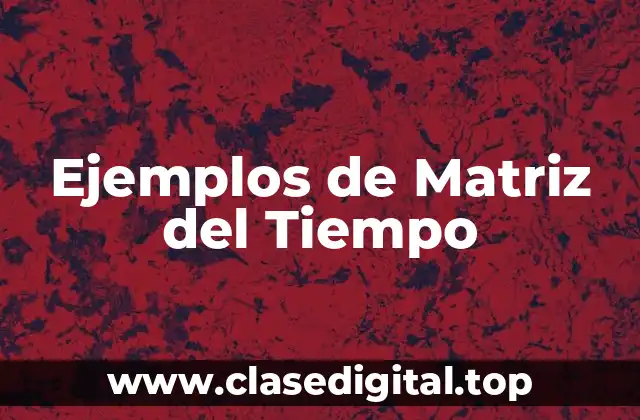 Ejemplos de Matriz del Tiempo