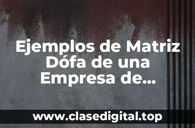 Ejemplos de Matriz Dófa de una Empresa de Transporte