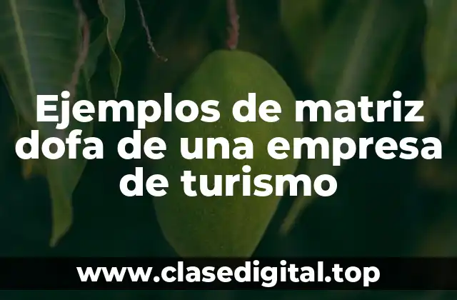 Ejemplos de matriz dofa de una empresa de turismo