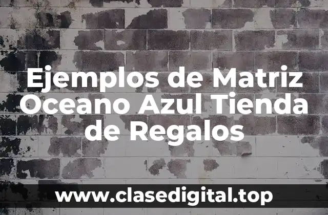 Ejemplos de Matriz Oceano Azul Tienda de Regalos