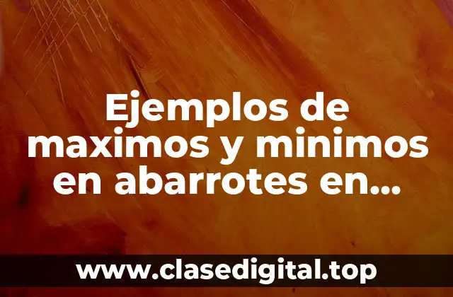 Ejemplos de maximos y minimos en abarrotes en Excel