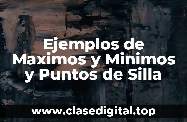 Ejemplos de Maximos y Minimos y Puntos de Silla