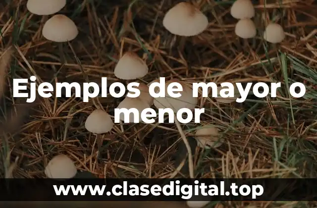 Ejemplos de mayor o menor